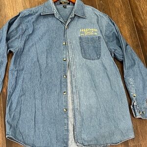 Hollywood Casino St Louis Long Sleeve Denim Shirt Men's Size M Promotional